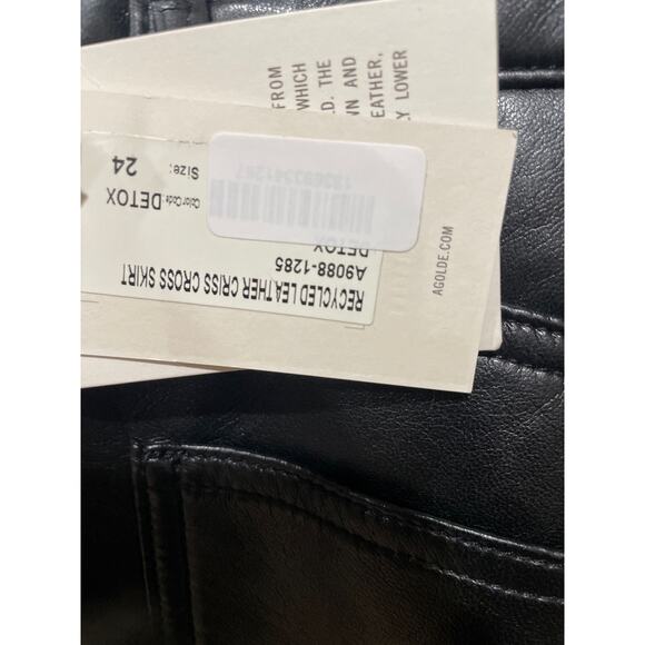 Agolde‎ Recycled Leather Criss Cross Skirt Size 24 - Picture 7 of 7